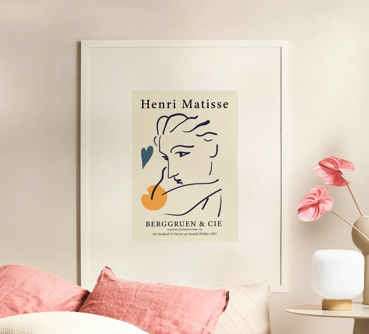 Poster Matisse "Visage" Line Art e forme astratte poster da homdeco