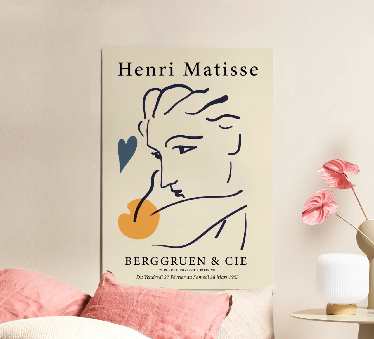 Poster Matisse "Visage" Line Art e forme astratte carta hahnemühle da homdeco