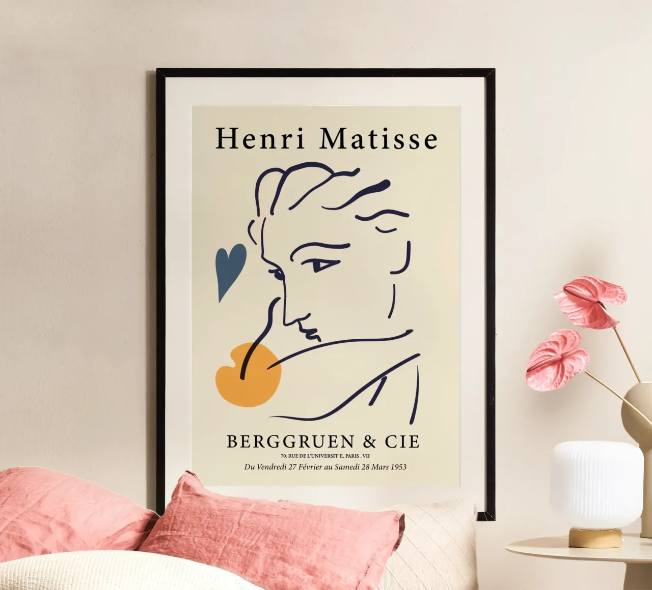 Poster Matisse "Visage" Line Art e forme astratte poster da homdeco