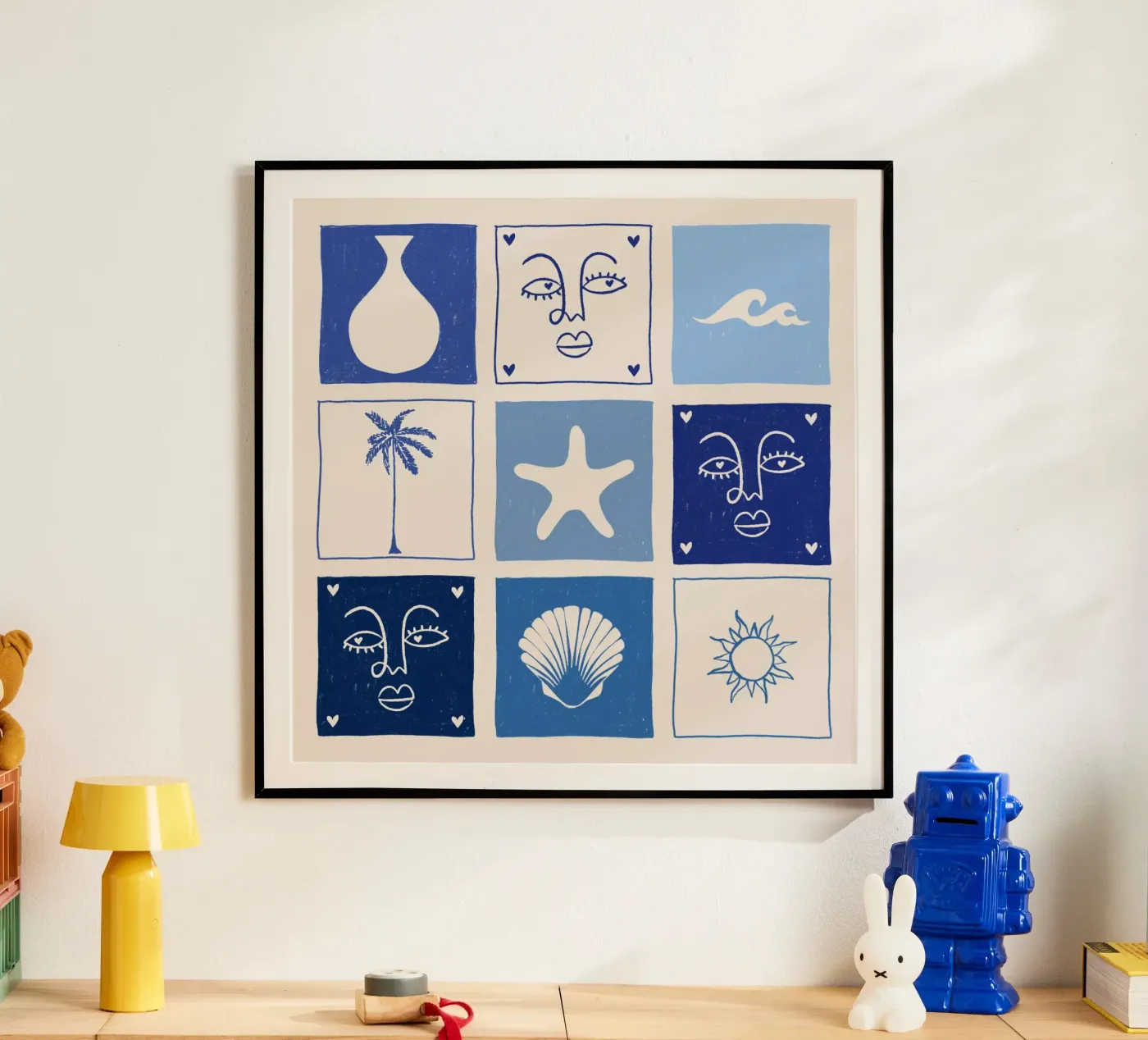 BLUE poster van Shatha Al Dafai