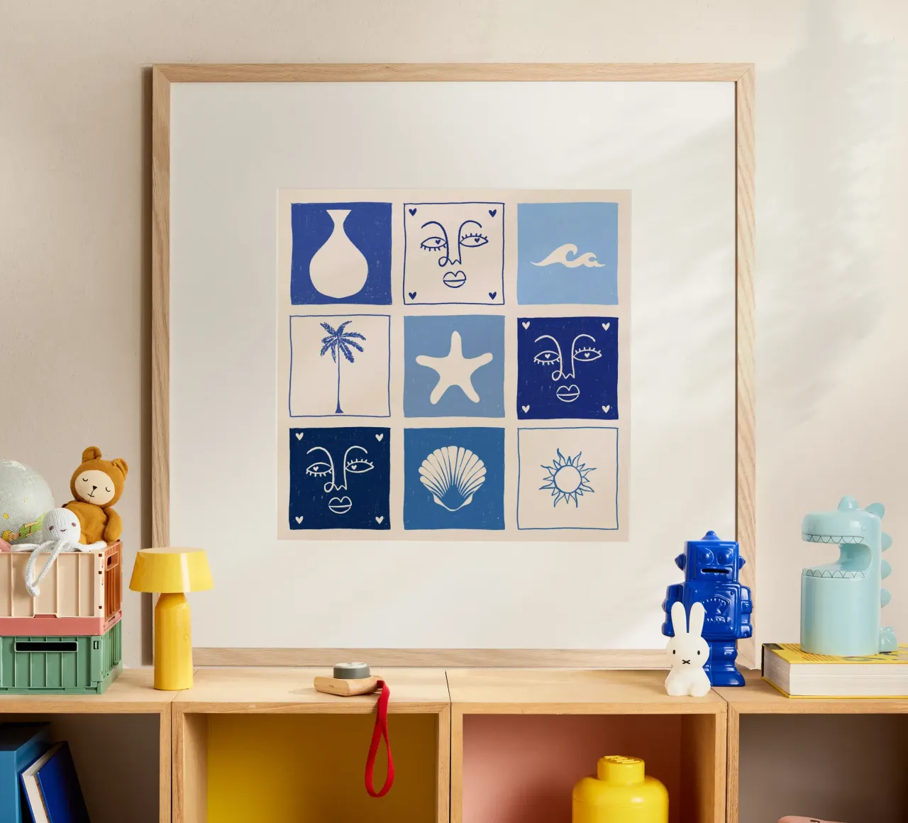 BLUE poster van Shatha Al Dafai