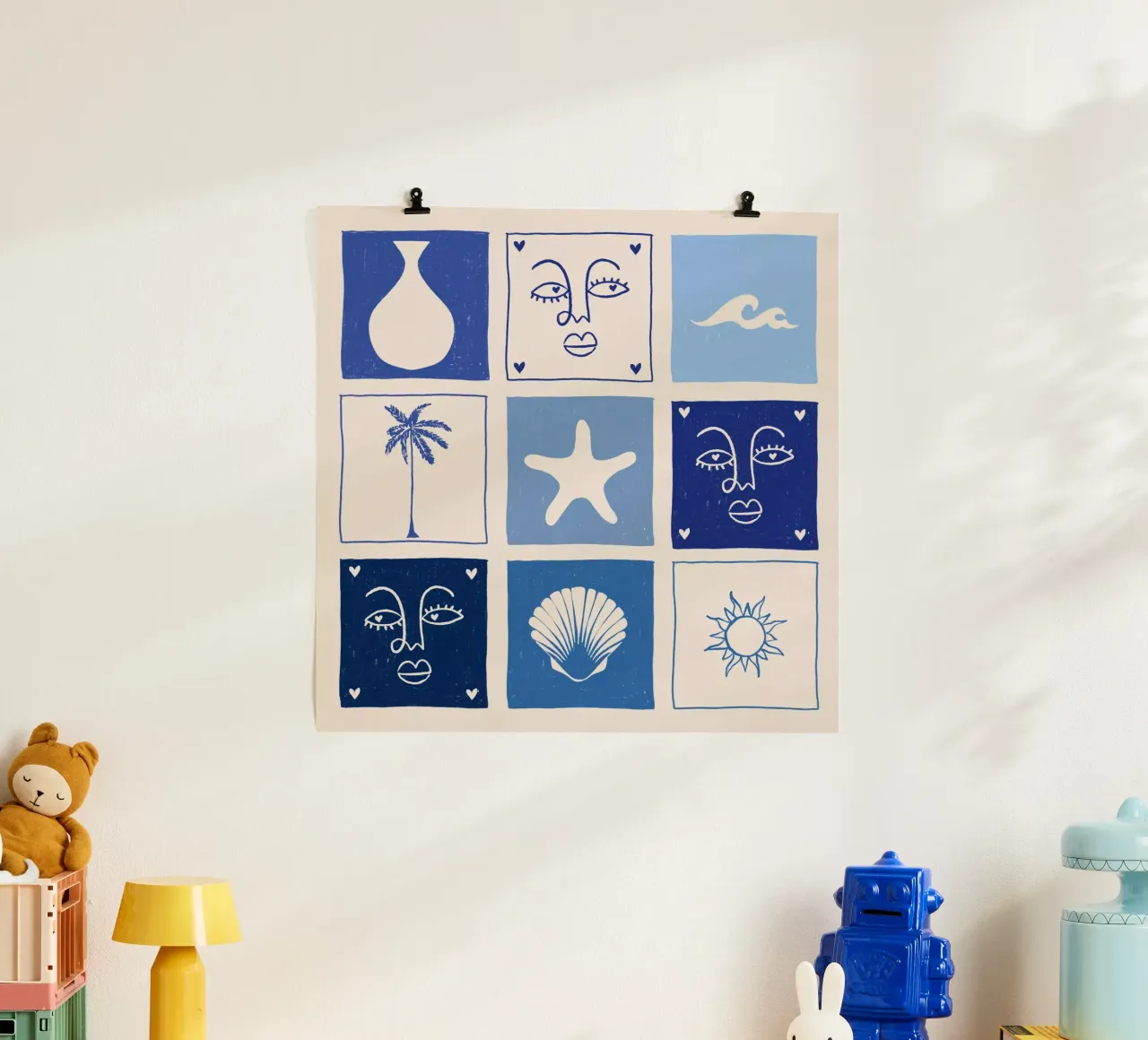 BLUE poster van Shatha Al Dafai