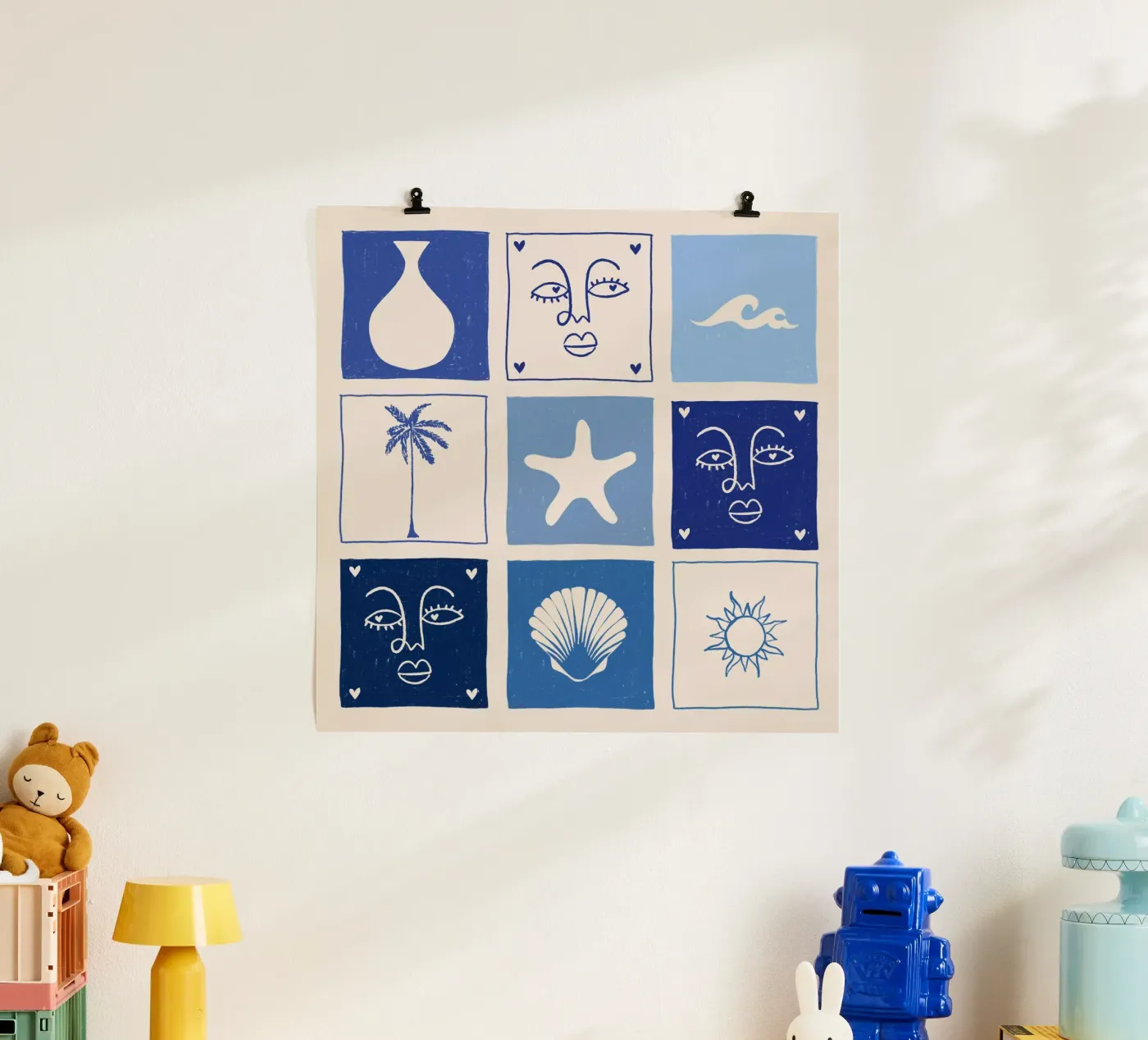 BLUE poster van Shatha Al Dafai