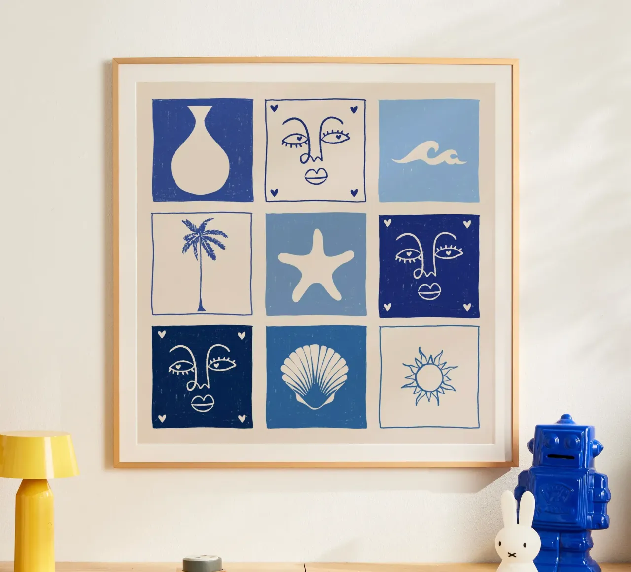 BLUE poster van Shatha Al Dafai