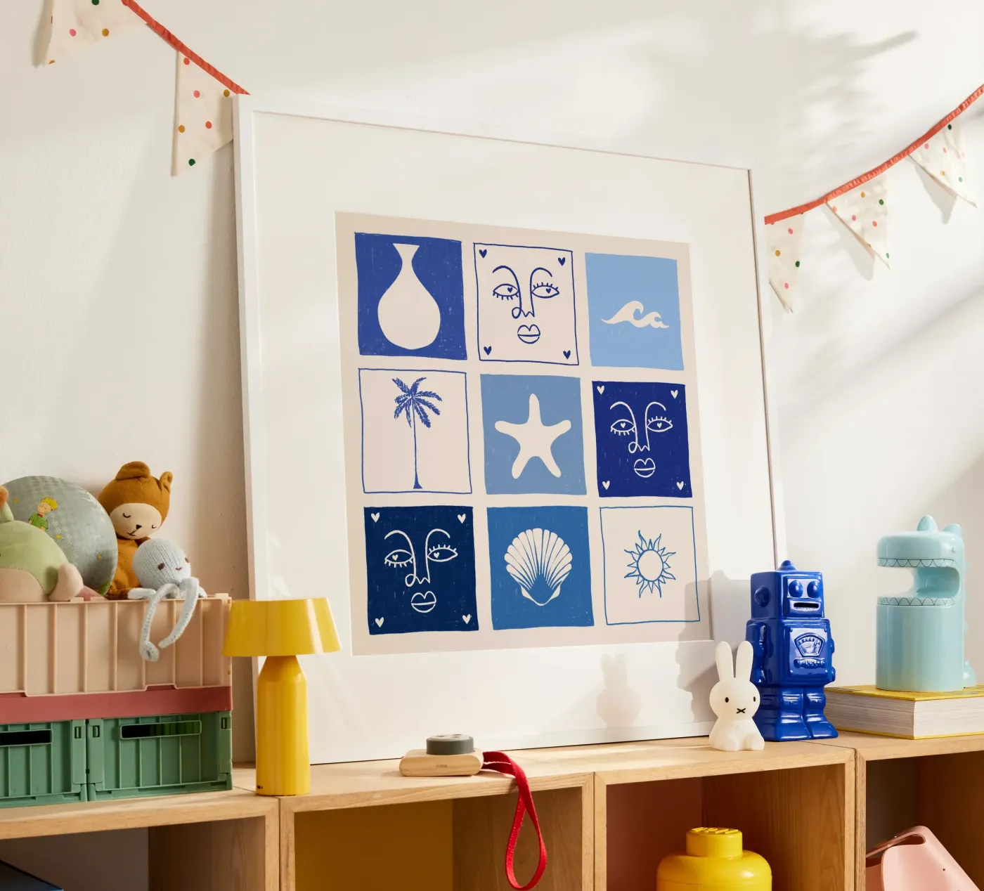 BLUE poster van Shatha Al Dafai