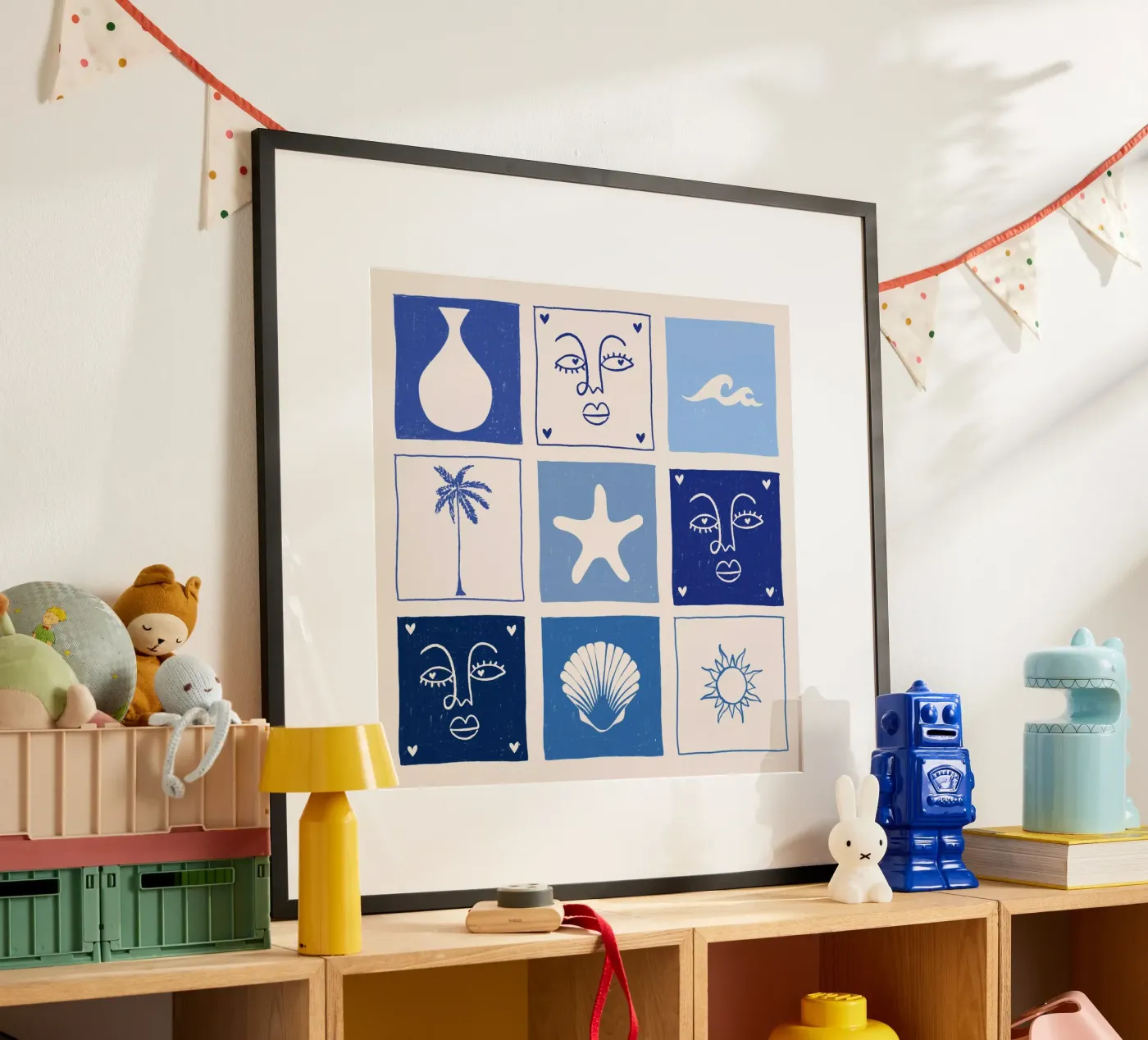 BLUE poster van Shatha Al Dafai