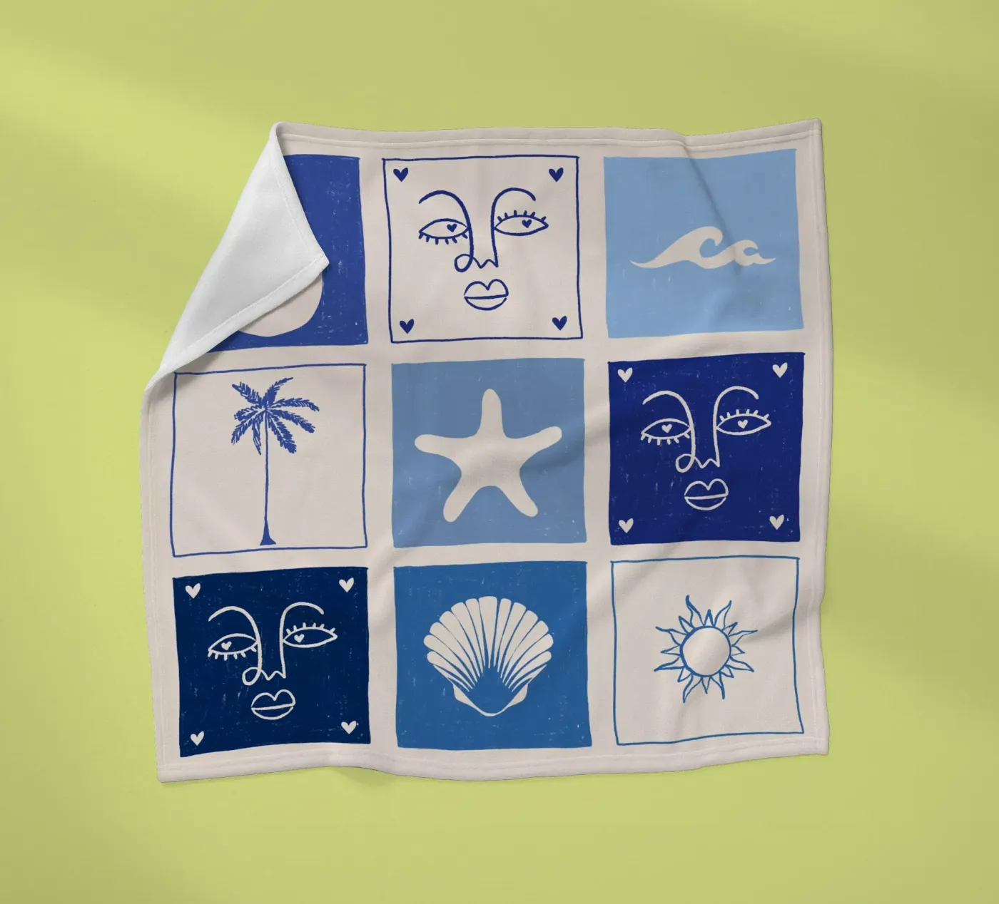 BLUE fleece blanket by Shatha Al Dafai