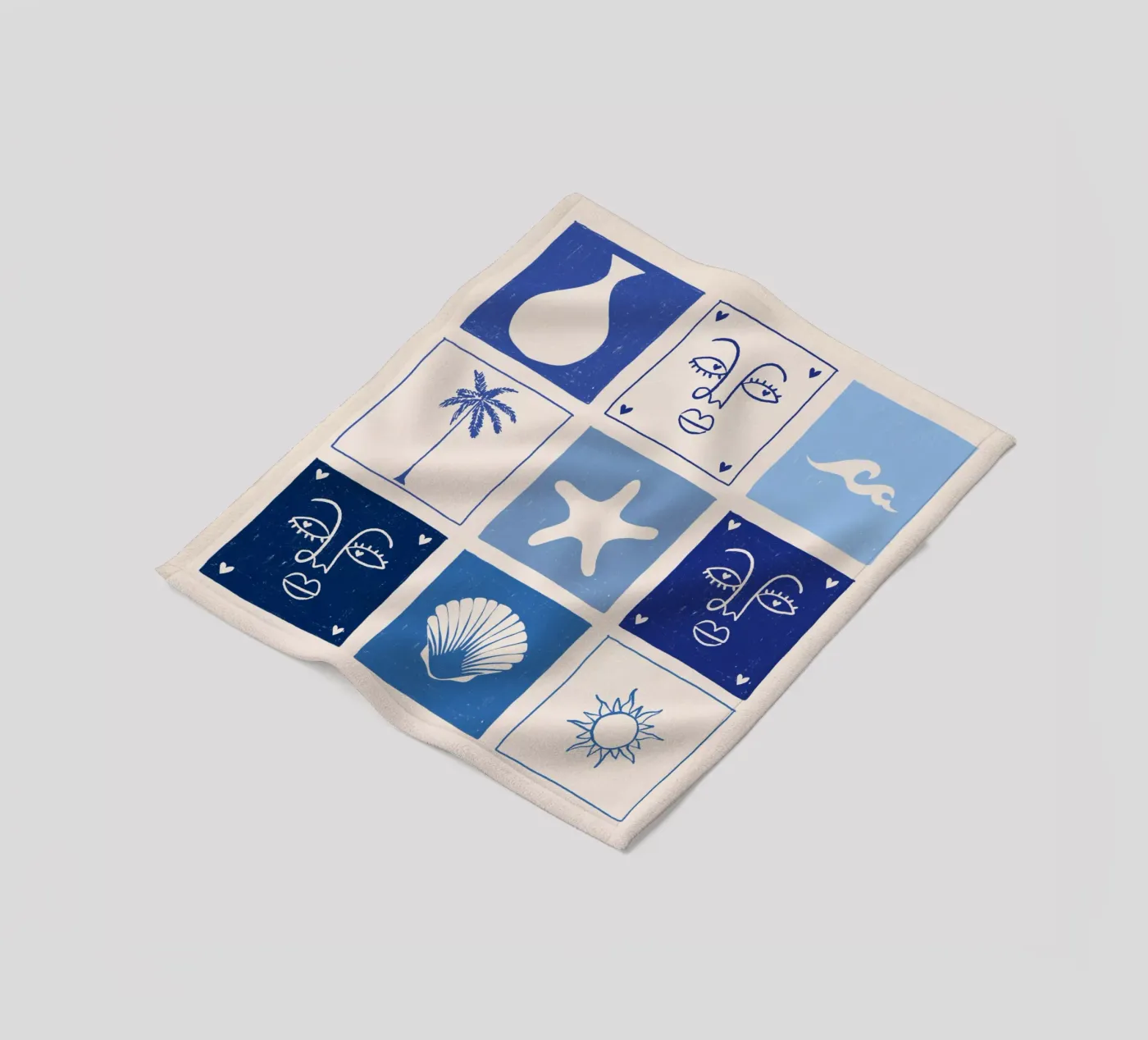 BLUE fleece blanket by Shatha Al Dafai