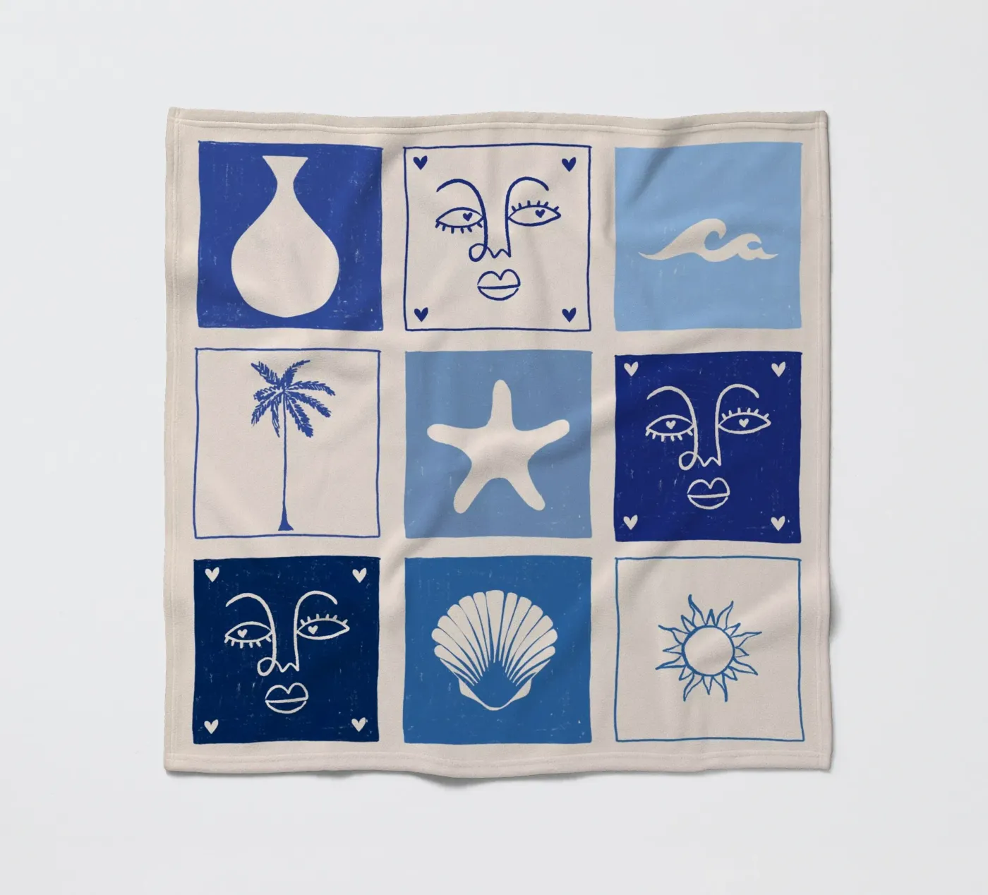BLUE fleece blanket by Shatha Al Dafai