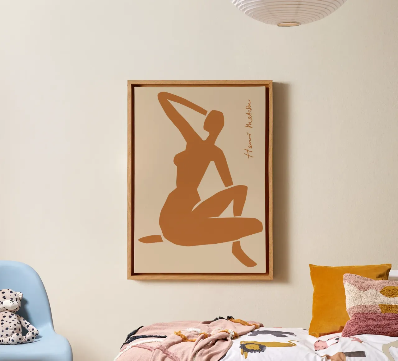 Matisse "Naaktstudie" Terracotta Silhouet Kunstdruk canvas met Baklijst van homdeco