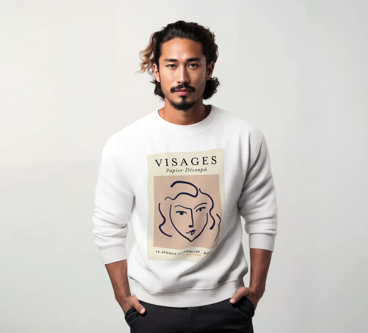 Matisse "Visages" Abstract Face Line Art Print sudadera de homdeco