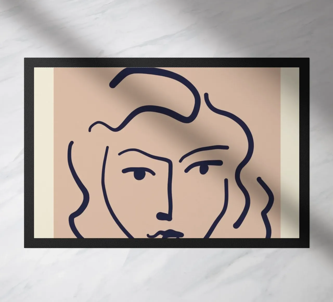 Matisse "Visages" Abstract Face Line Art Print felpudo de homdeco