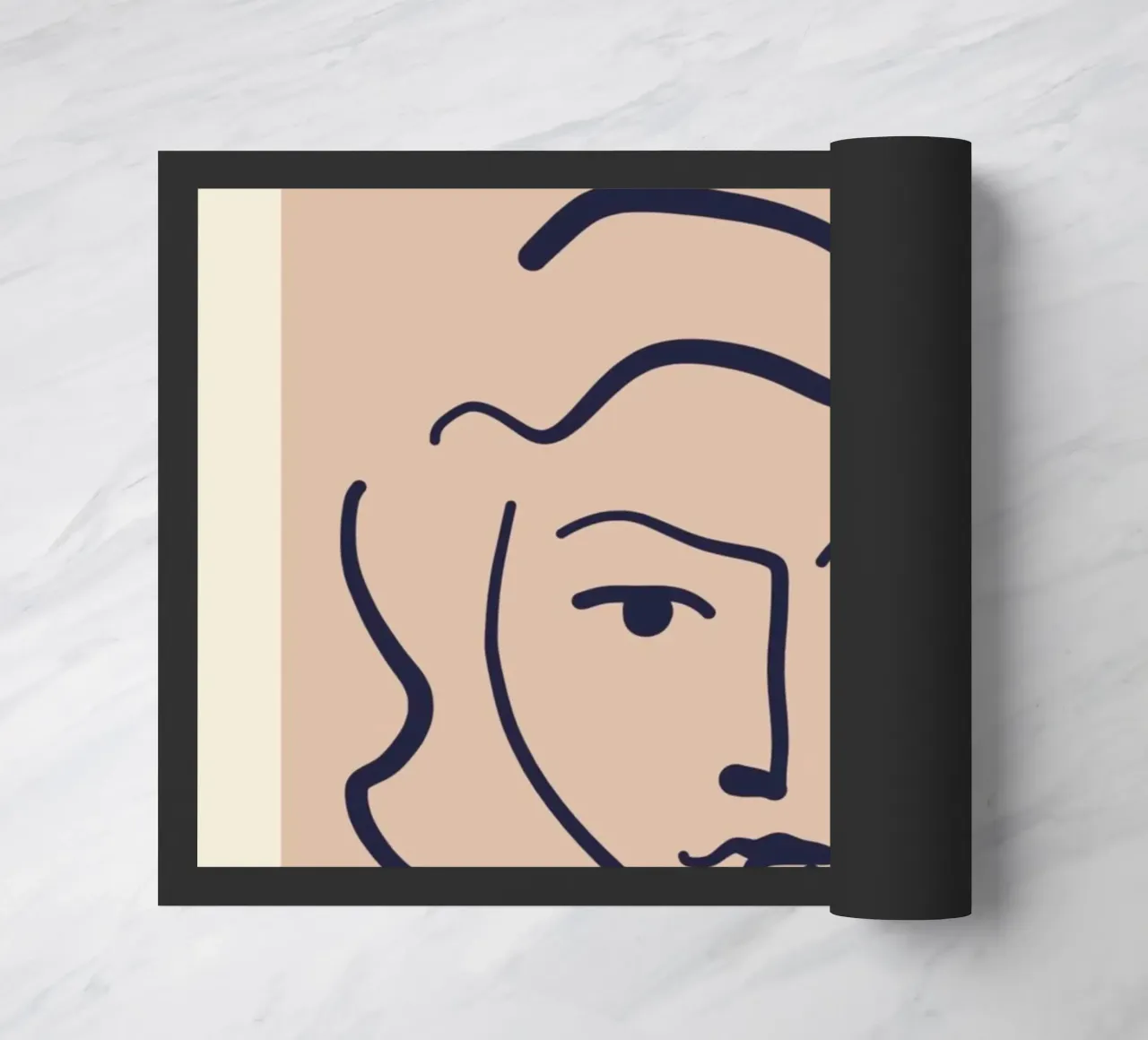 Matisse "Visages" Abstract Face Line Art Print felpudo de homdeco