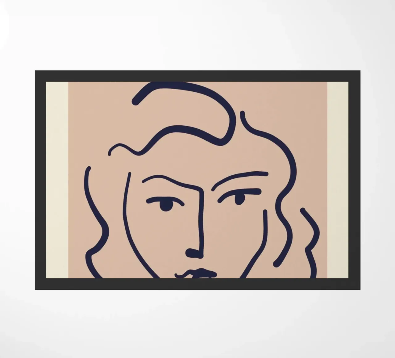 Matisse "Visages" Abstract Face Line Art Print felpudo de homdeco