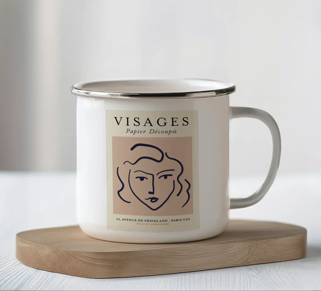 Matisse "Visages" Abstract Gezicht Lijn Art Print emaille mok van homdeco