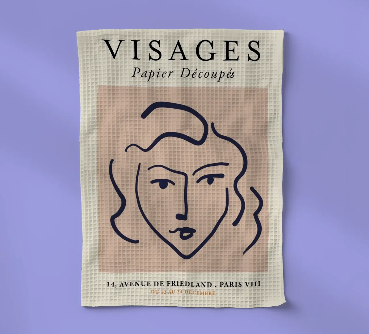 Matisse "Visages" Abstract Face Line Art Print torchon de homdeco