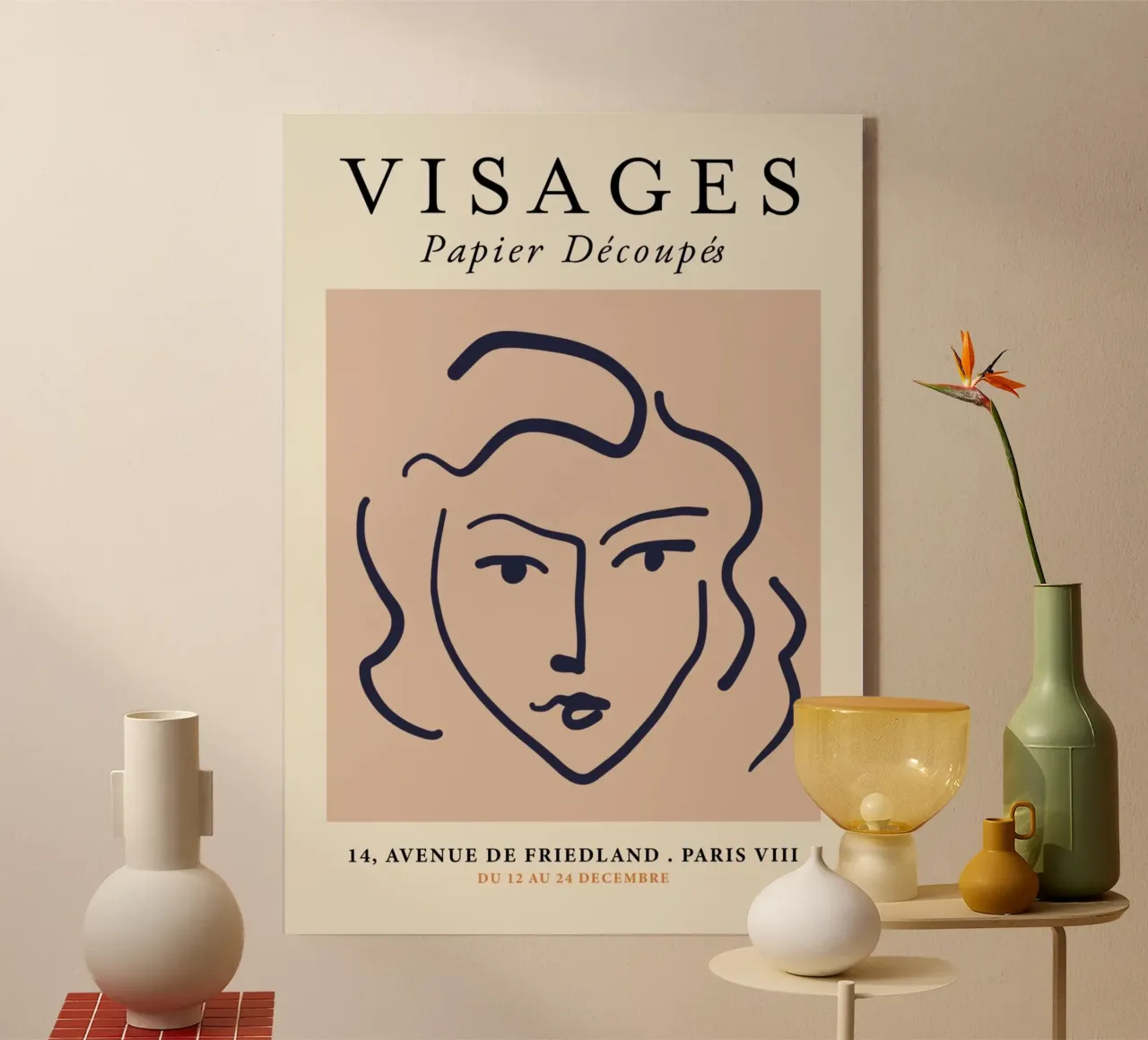 Matisse "Visages" Abstract Face Line Art Print metacrilato de homdeco