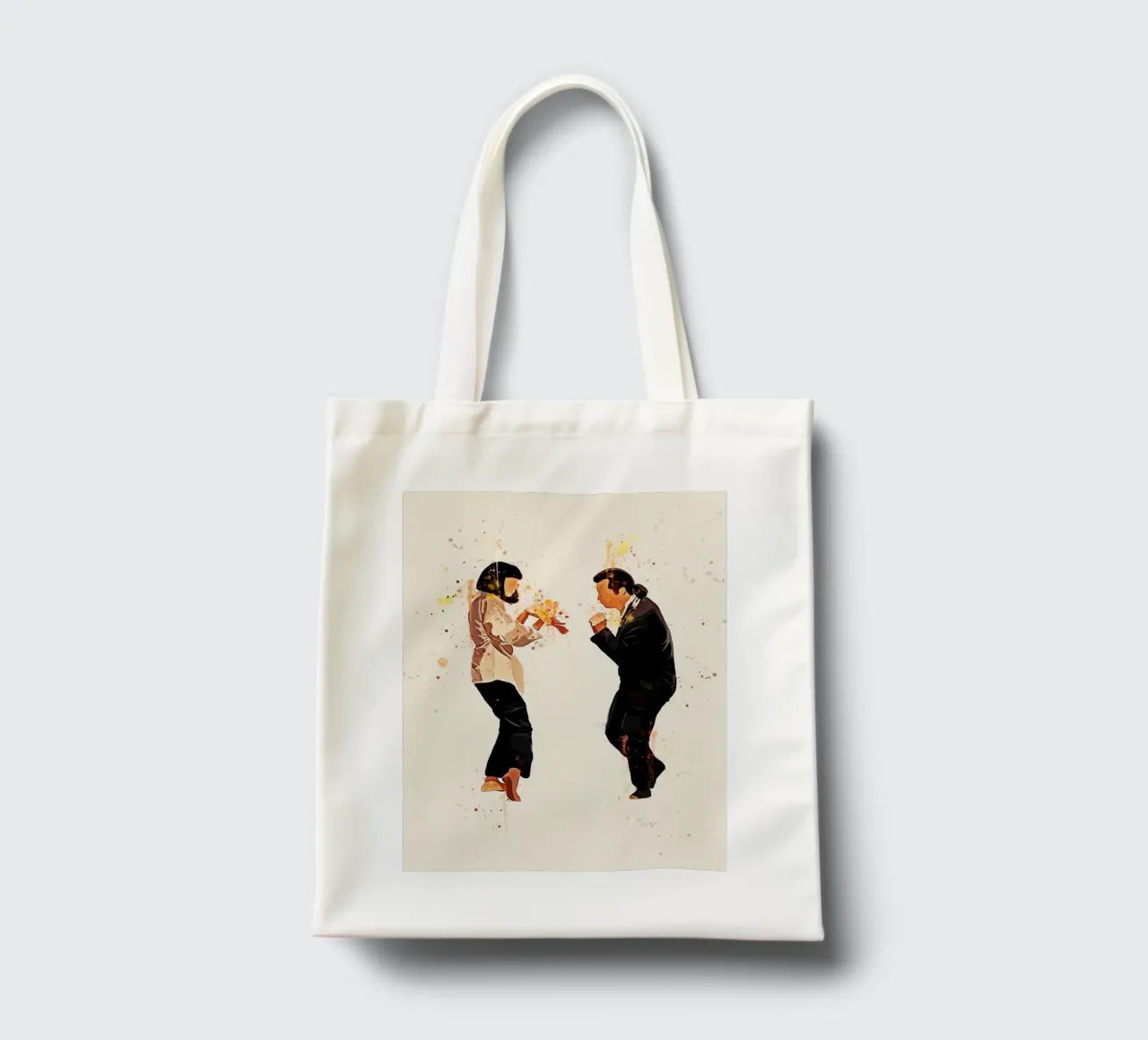 Pulp Fiction danza pittura arte borsa in juta da ontoseno