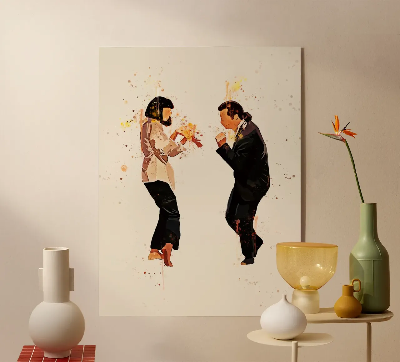 Pulp Fiction danza pittura arte plexiglass da ontoseno