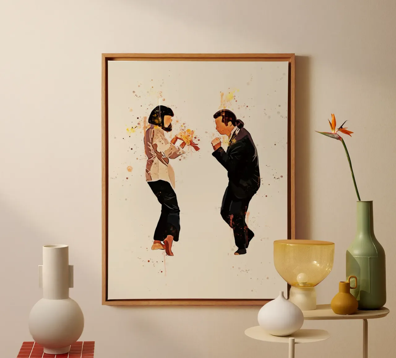 Pulp Fiction dans schilderij kunst canvas met Baklijst van ontoseno