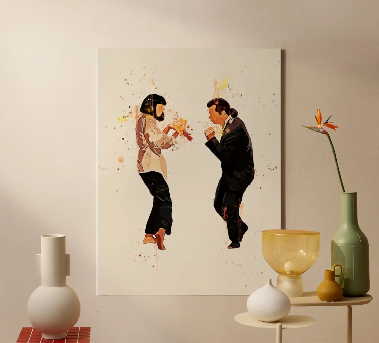 Pulp Fiction dans schilderij kunst canvas met Baklijst van ontoseno