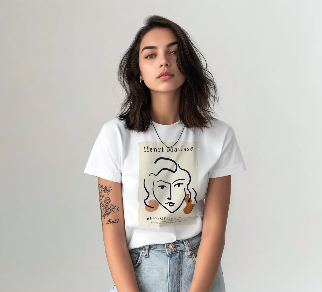 Matisse "Visage" Astratto Line Art & Shapes Poster t-shirt da homdeco