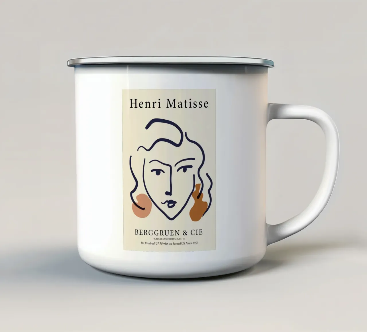 Matisse "Visage" Astratto Line Art & Shapes Poster tazza in smalto da homdeco