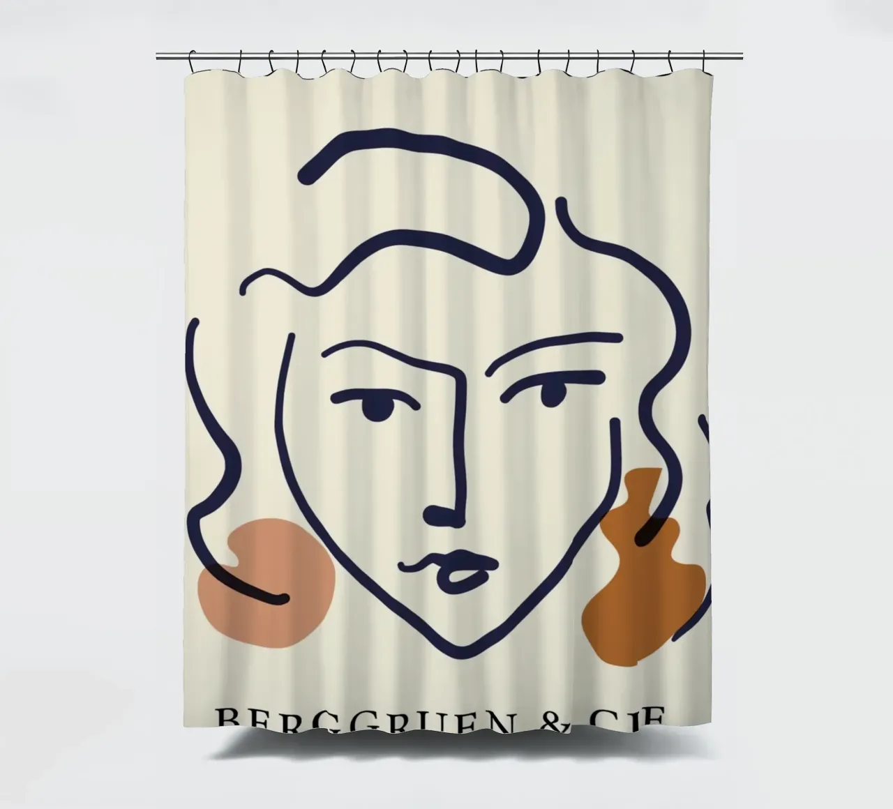 Matisse "Visage" Astratto Line Art & Shapes Poster tenda da doccia da homdeco