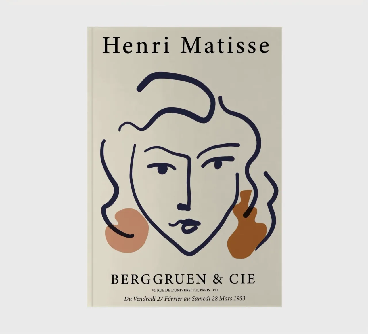 Matisse "Visage" Abstract Line Art & Shapes Poster notebook by homdeco