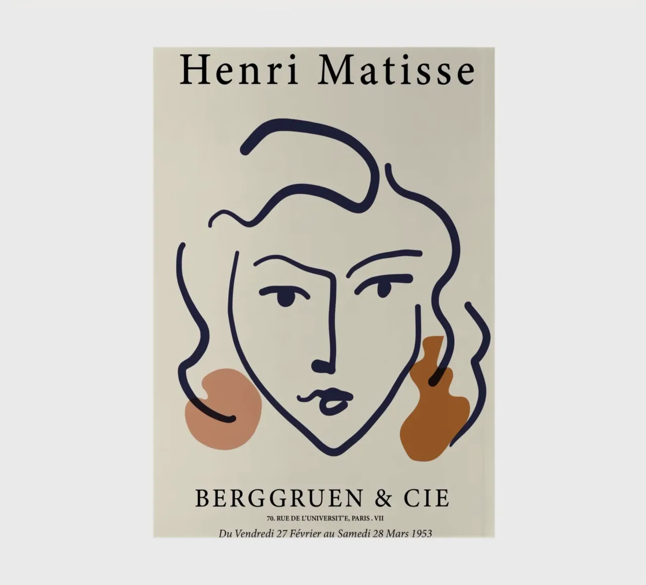 Matisse "Visage" Abstract Line Art & Shapes Poster notebook by homdeco