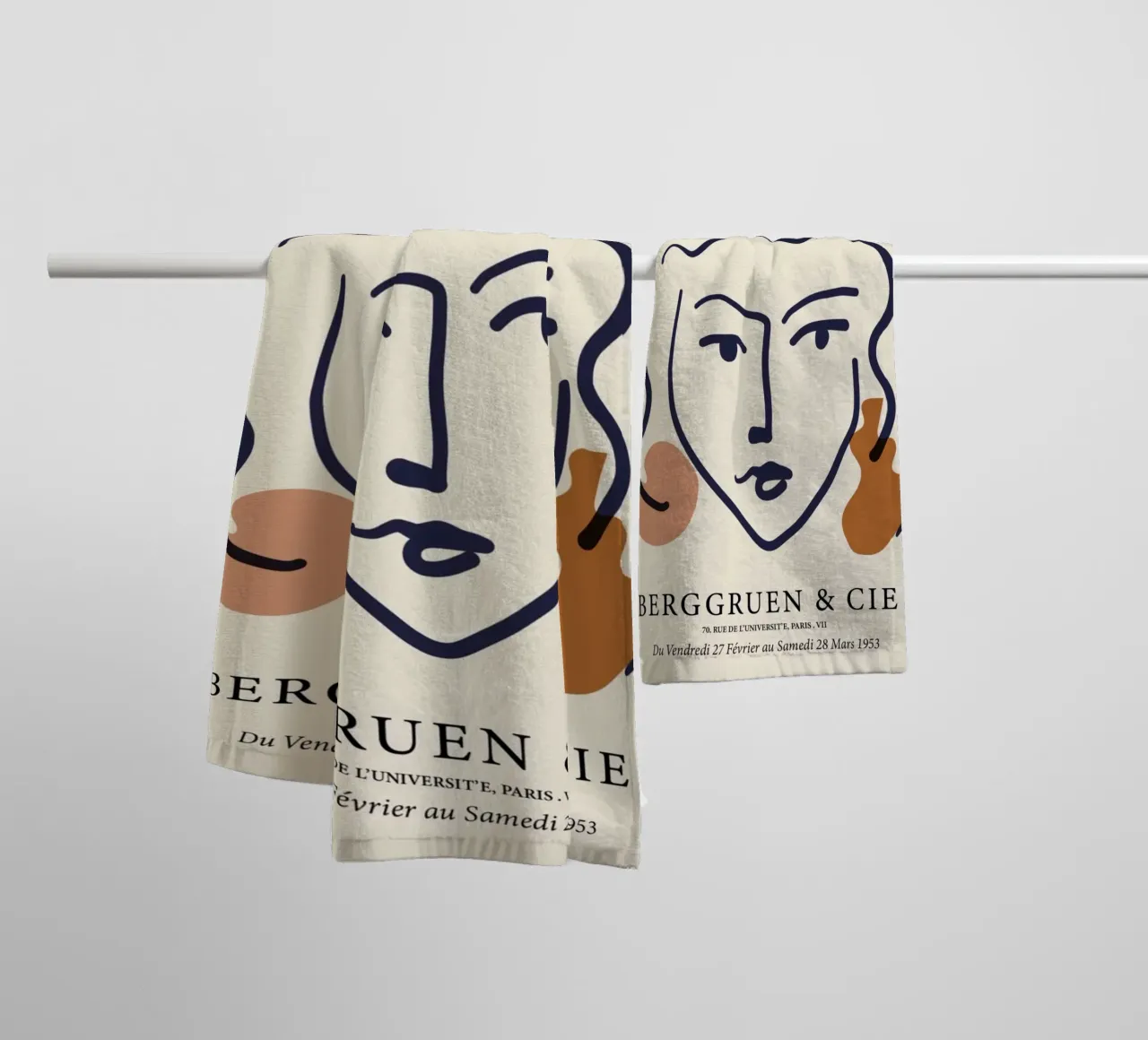 Matisse "Visage" Astratto Line Art & Shapes Poster asciugamano da bagno da homdeco