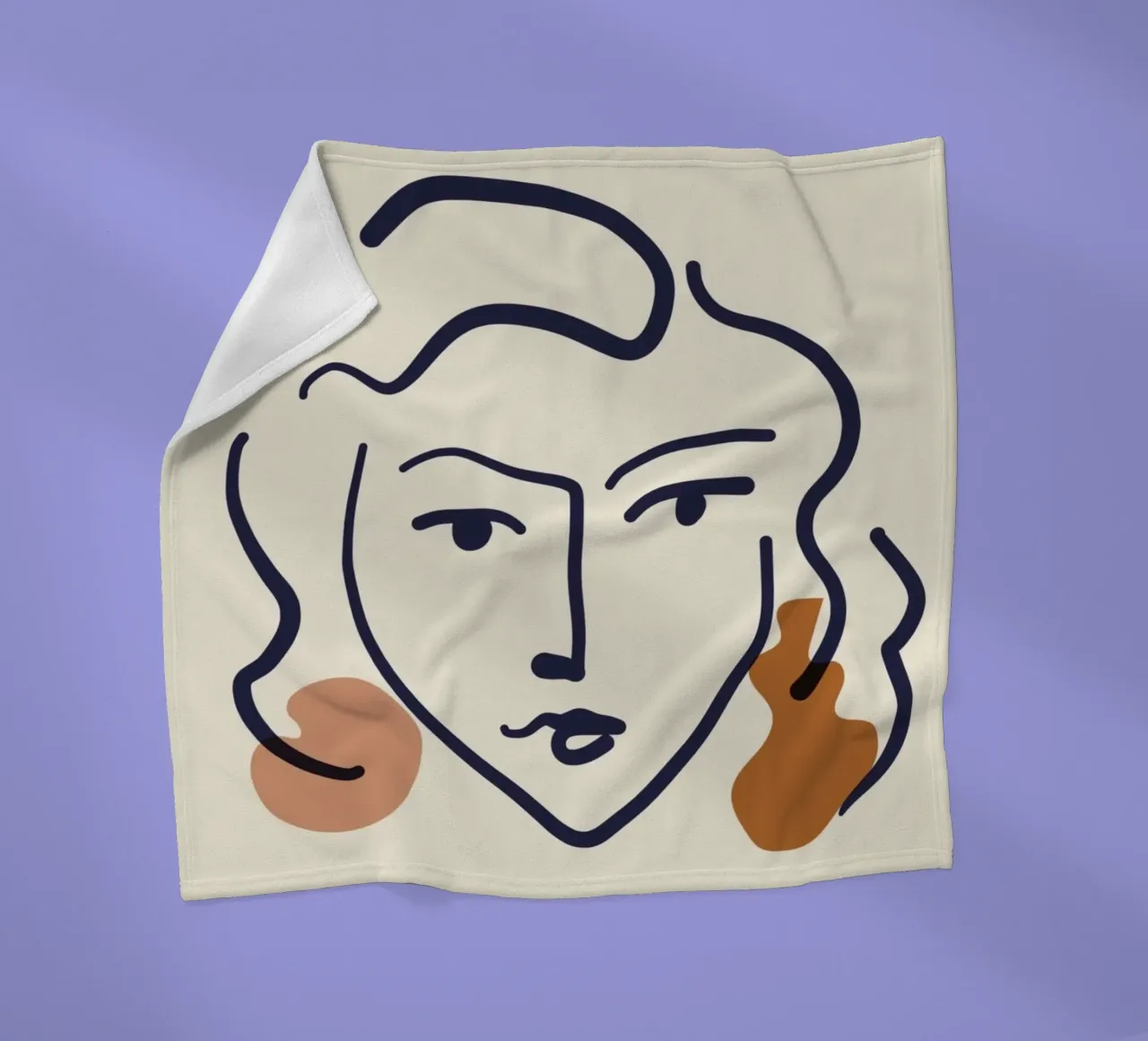 Matisse "Visage" Astratto Line Art & Shapes Poster coperta in pile da homdeco