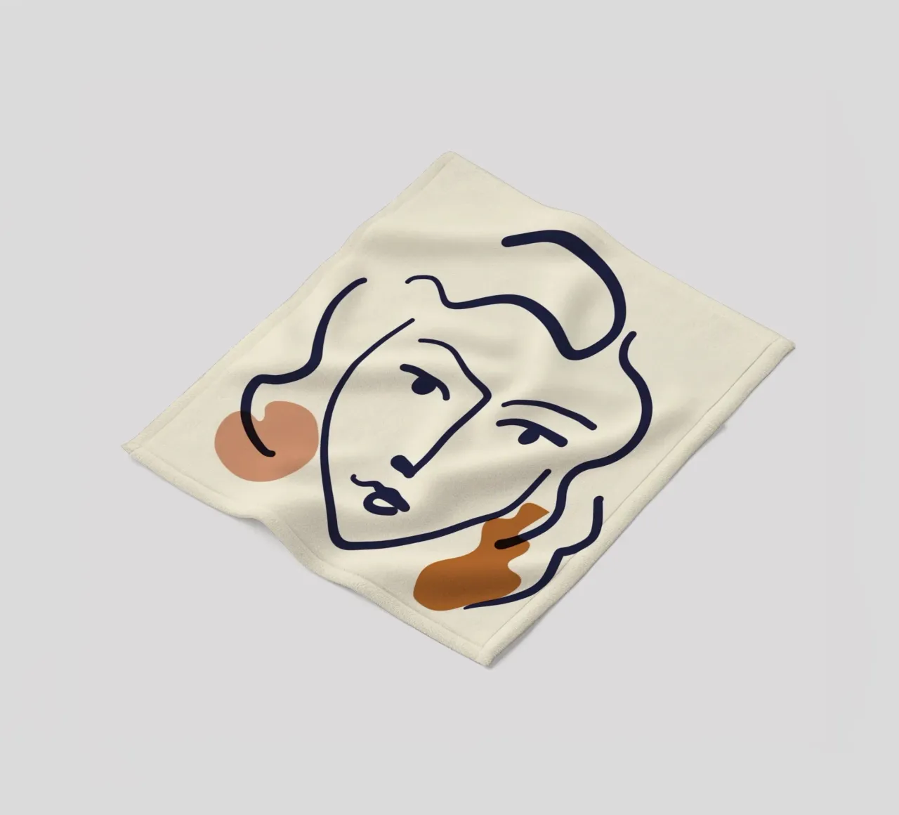 Matisse "Visage" Astratto Line Art & Shapes Poster coperta in pile da homdeco