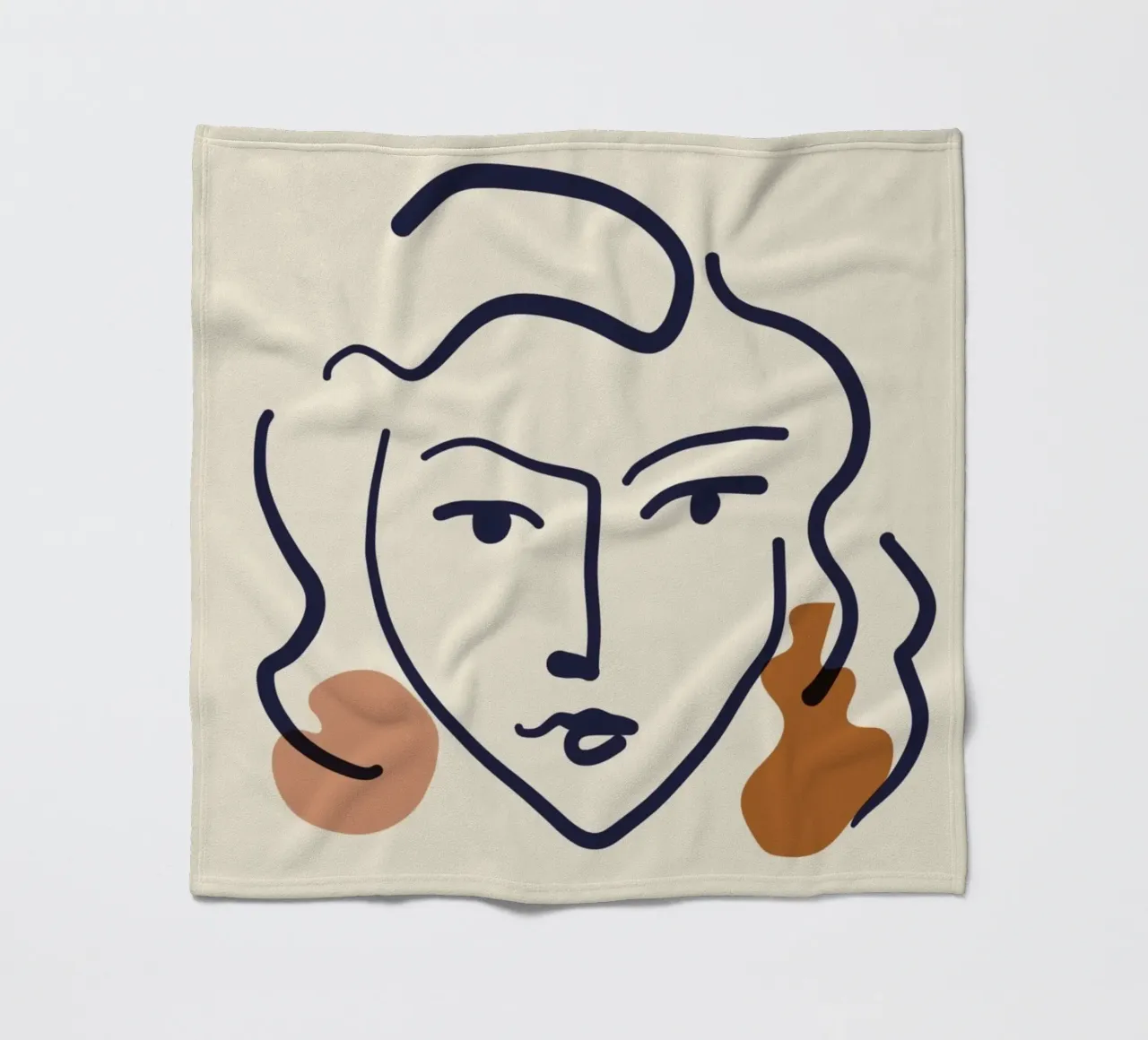Matisse "Visage" Astratto Line Art & Shapes Poster coperta in pile da homdeco