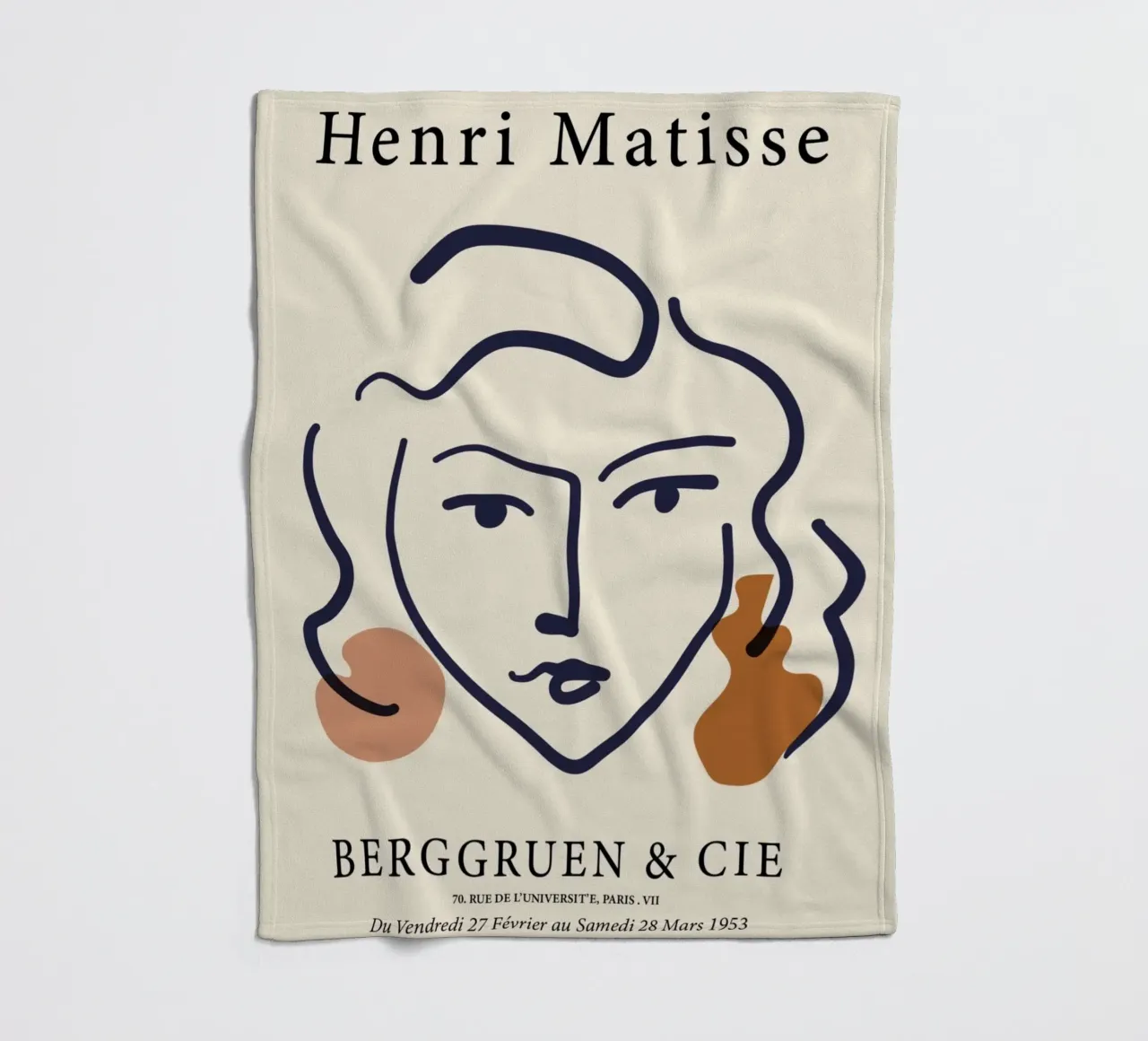 Matisse "Visage" Astratto Line Art & Shapes Poster coperta in pile da homdeco