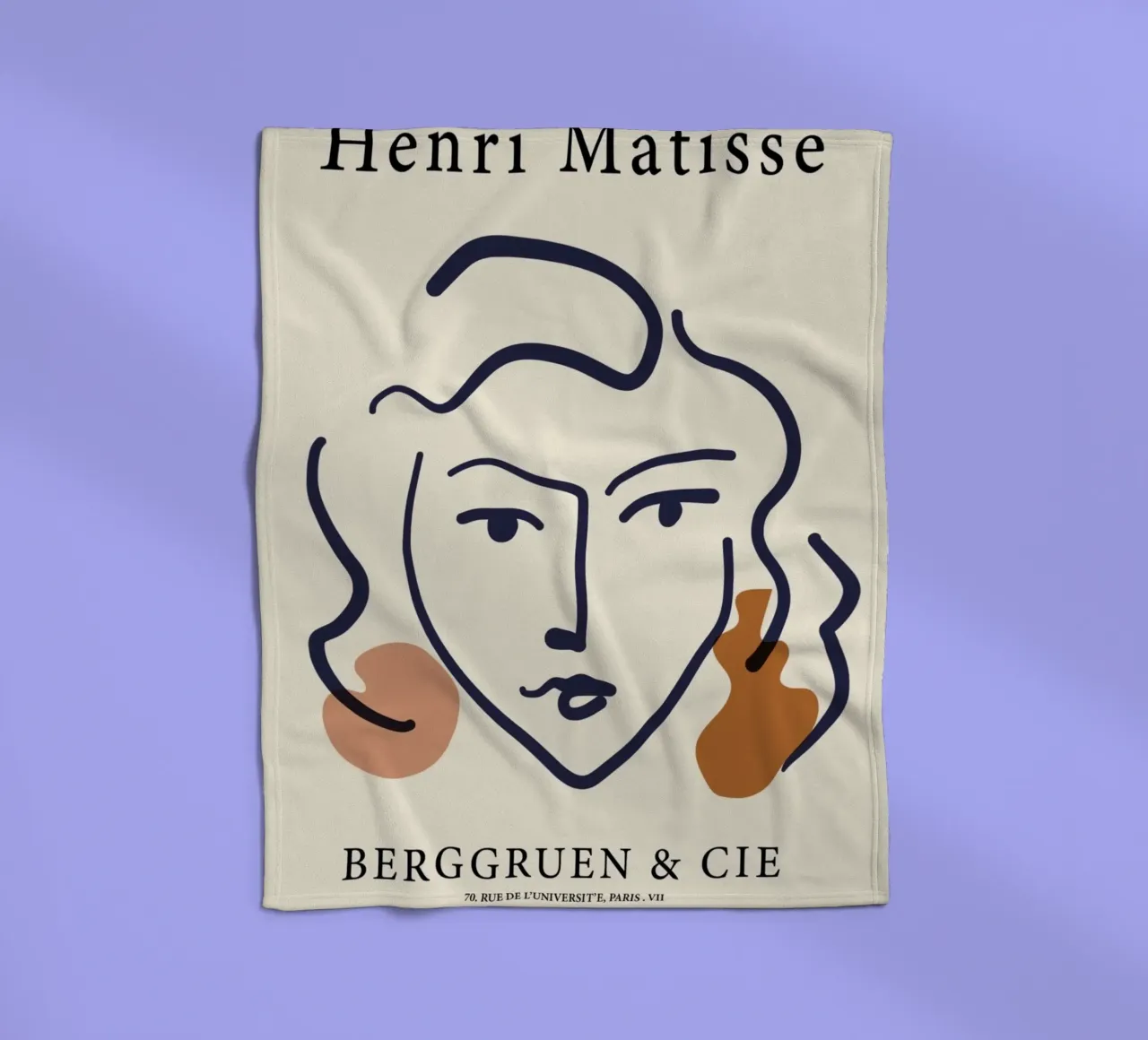 Matisse "Visage" Astratto Line Art & Shapes Poster coperta in pile da homdeco