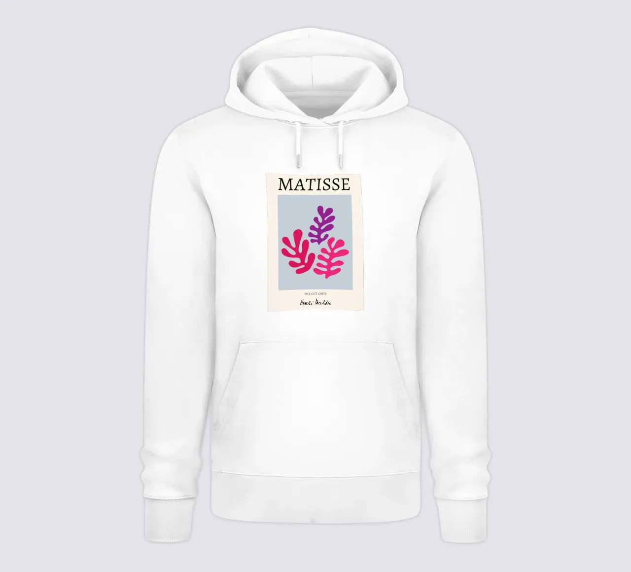 Matisse "I ritagli" Foglie astratte viola e rosa felpa con cappuccio da homdeco