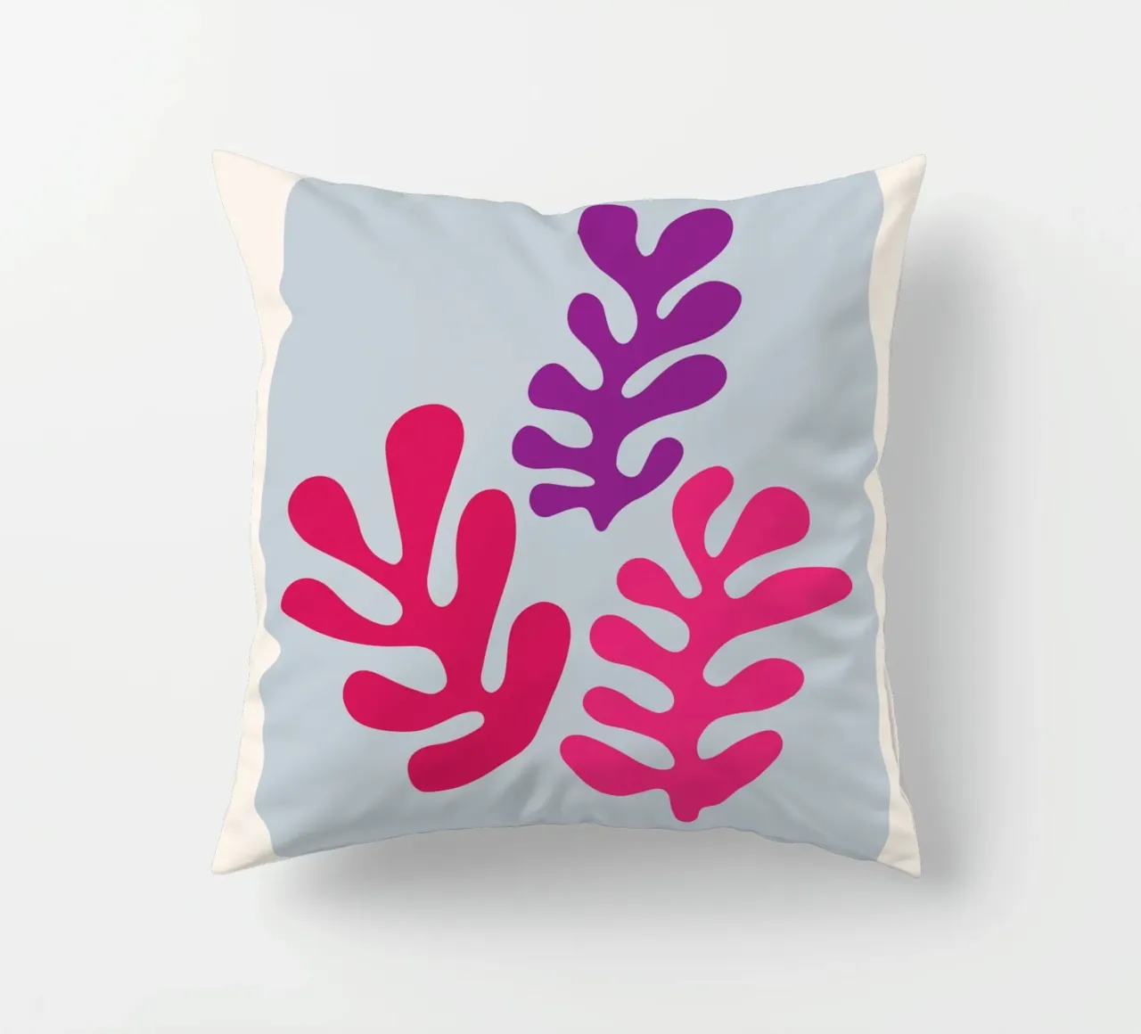 Matisse "I ritagli" Foglie astratte viola e rosa cuscino da homdeco