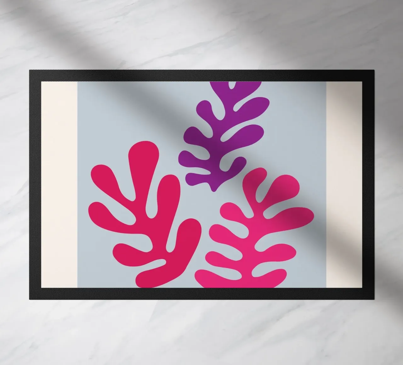 Matisse "I ritagli" Foglie astratte viola e rosa zerbino da homdeco