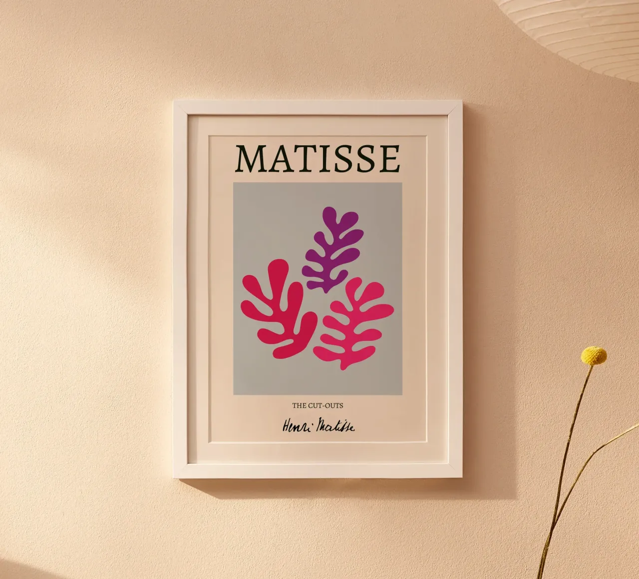 Matisse "I ritagli" Foglie astratte viola e rosa poster da homdeco