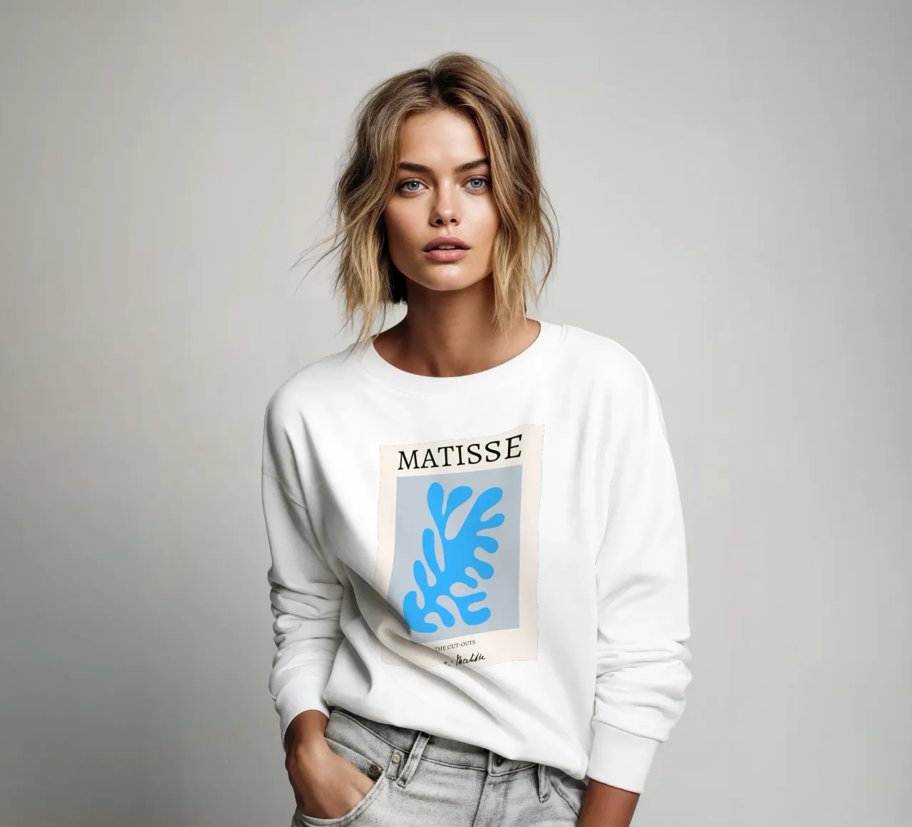 Matisse "Los recortes" Impresión abstracta coral azul sudadera de homdeco