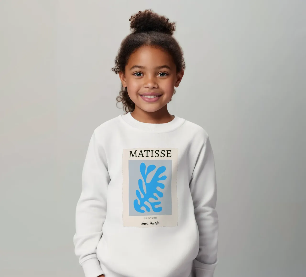 Matisse "Los recortes" Impresión abstracta coral azul sudadera para niño de homdeco