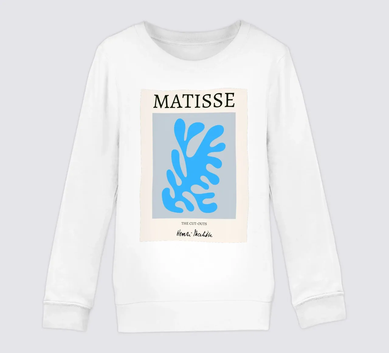 Matisse "Los recortes" Impresión abstracta coral azul sudadera para niño de homdeco