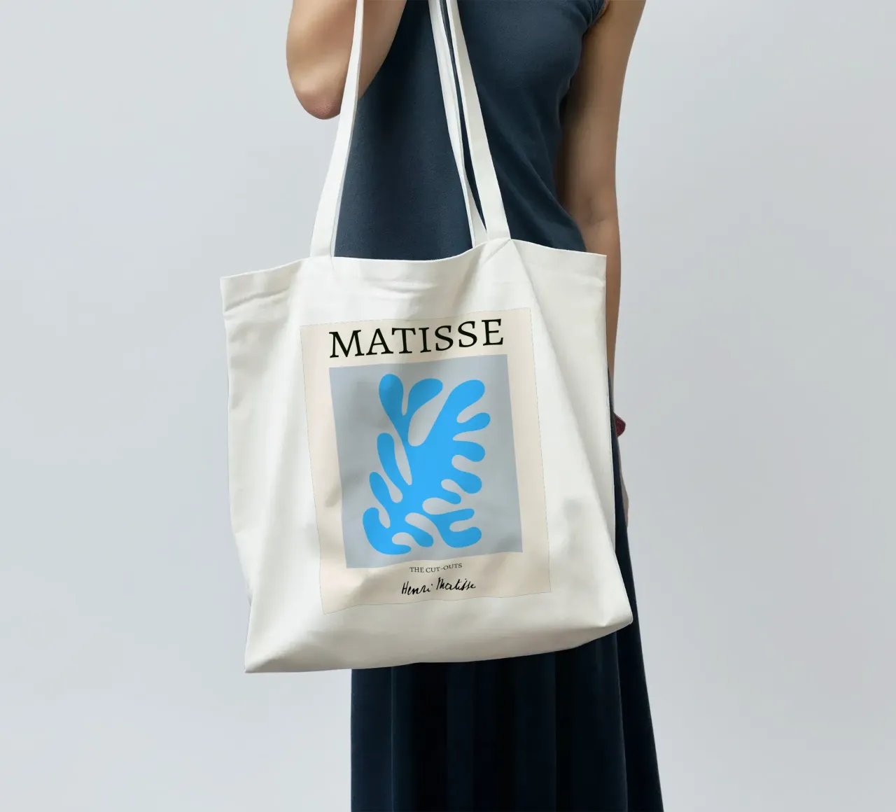 Matisse "Los recortes" Impresión abstracta coral azul tote bag de homdeco