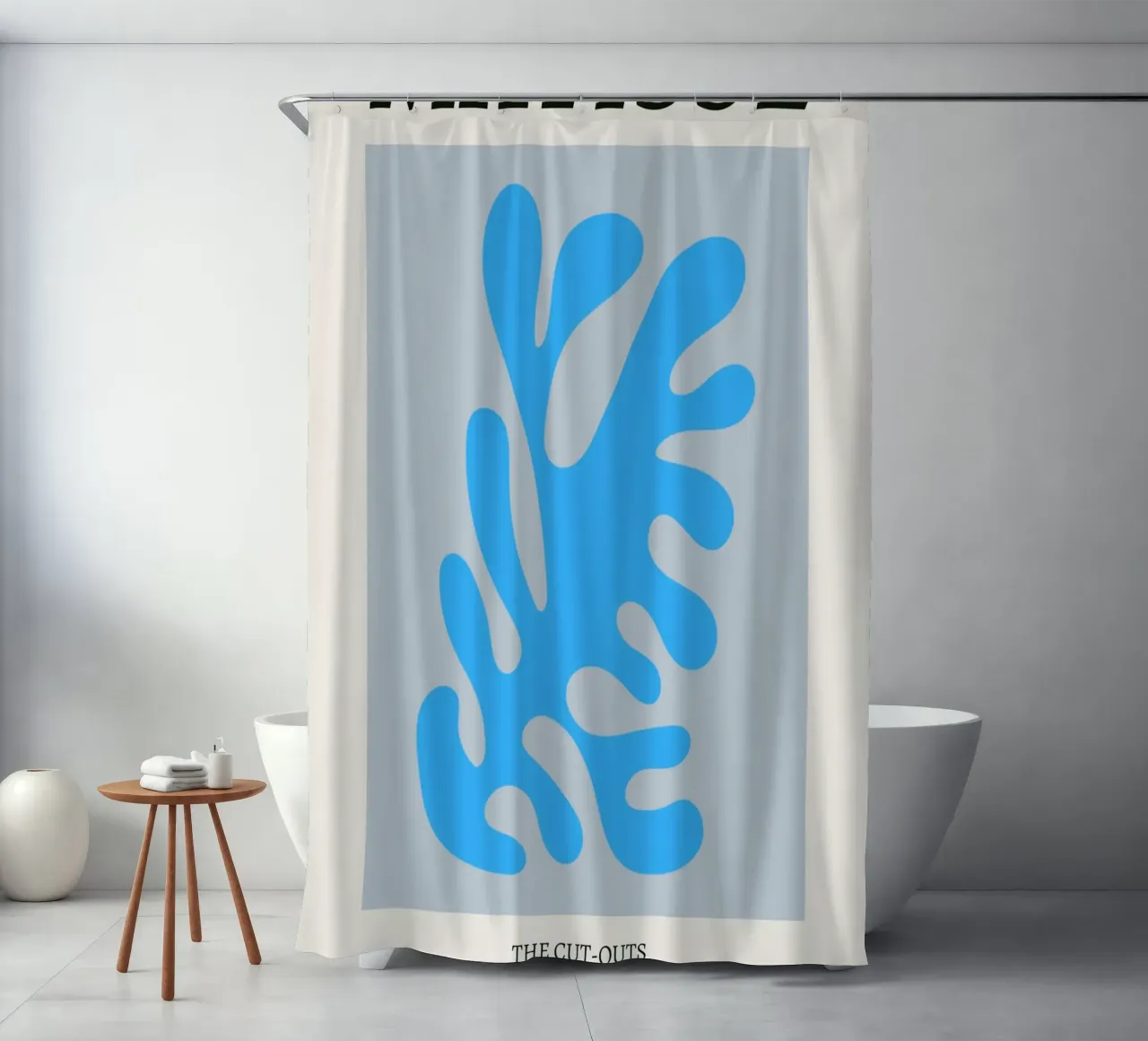 Matisse "The Cut-Outs" Blauw Koraal Abstracte Print douchegordijn van homdeco