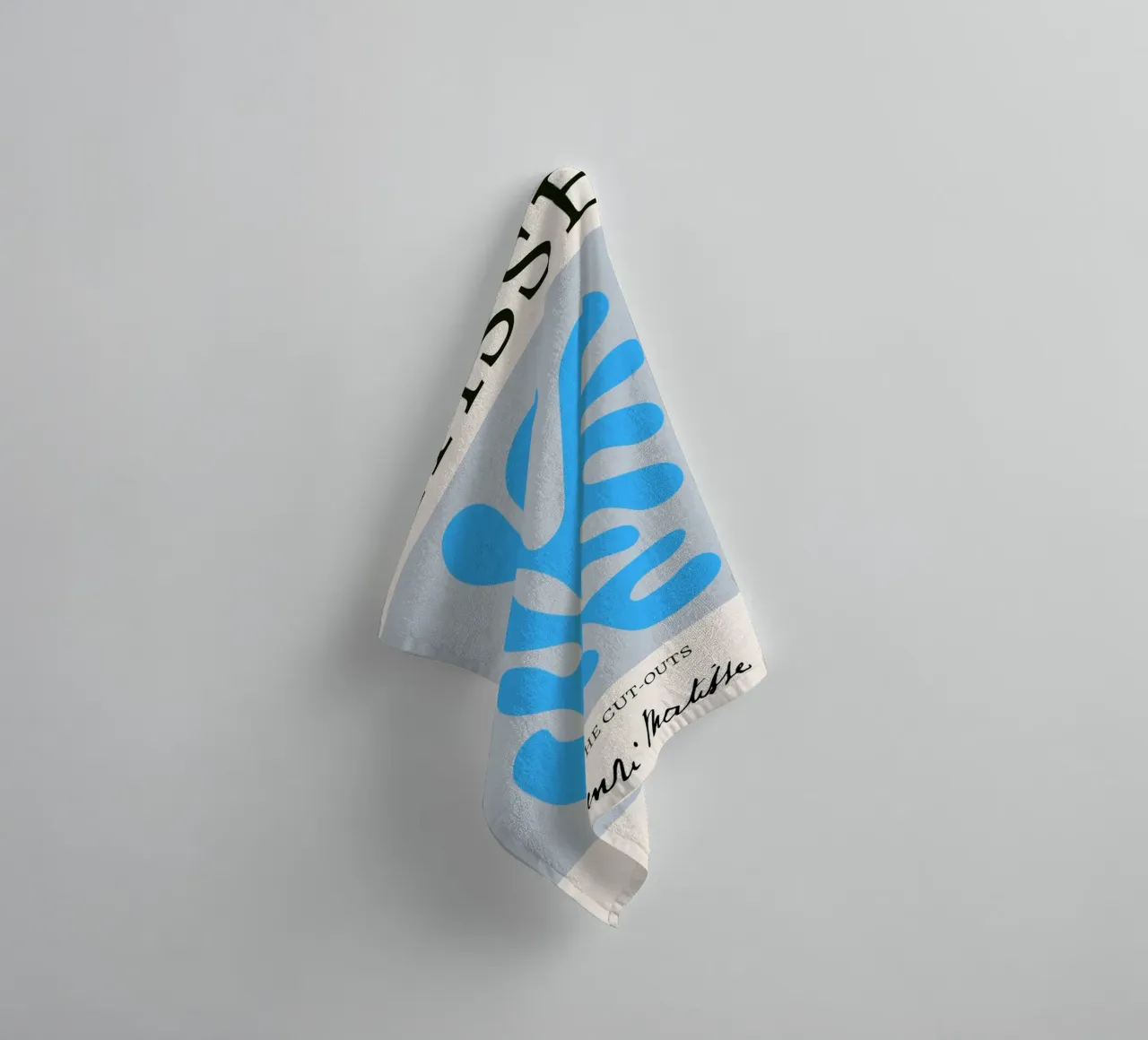Matisse "The Cut-Outs" Blauw Koraal Abstracte Print badhanddoek van homdeco