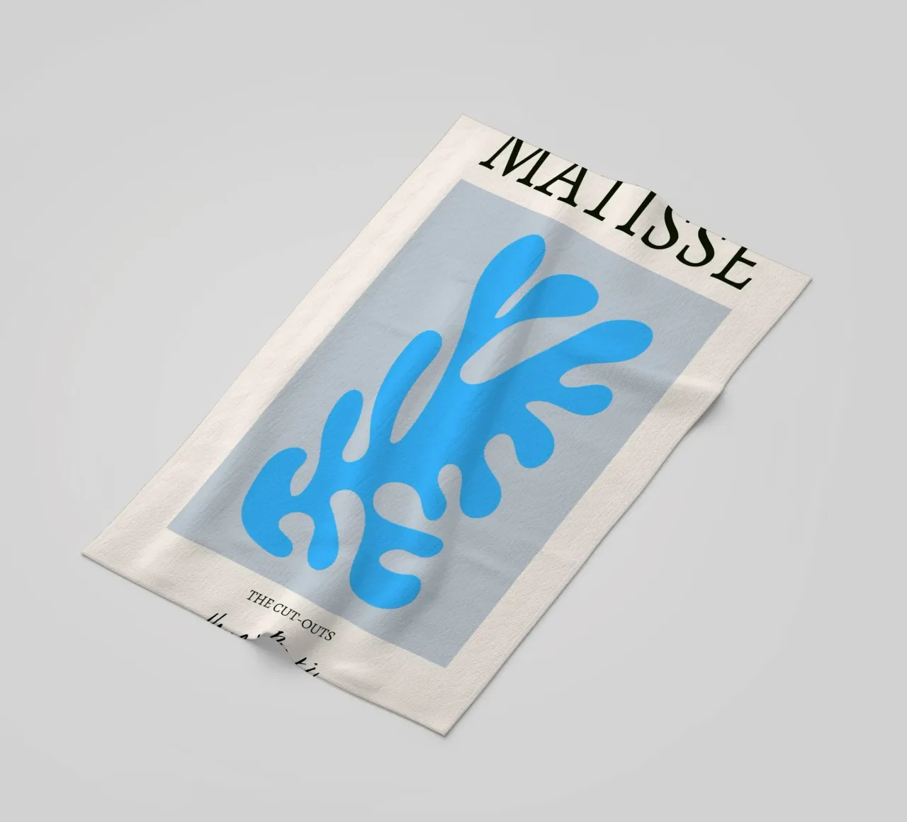 Matisse "I ritagli" Stampa astratta in corallo blu telo mare da homdeco
