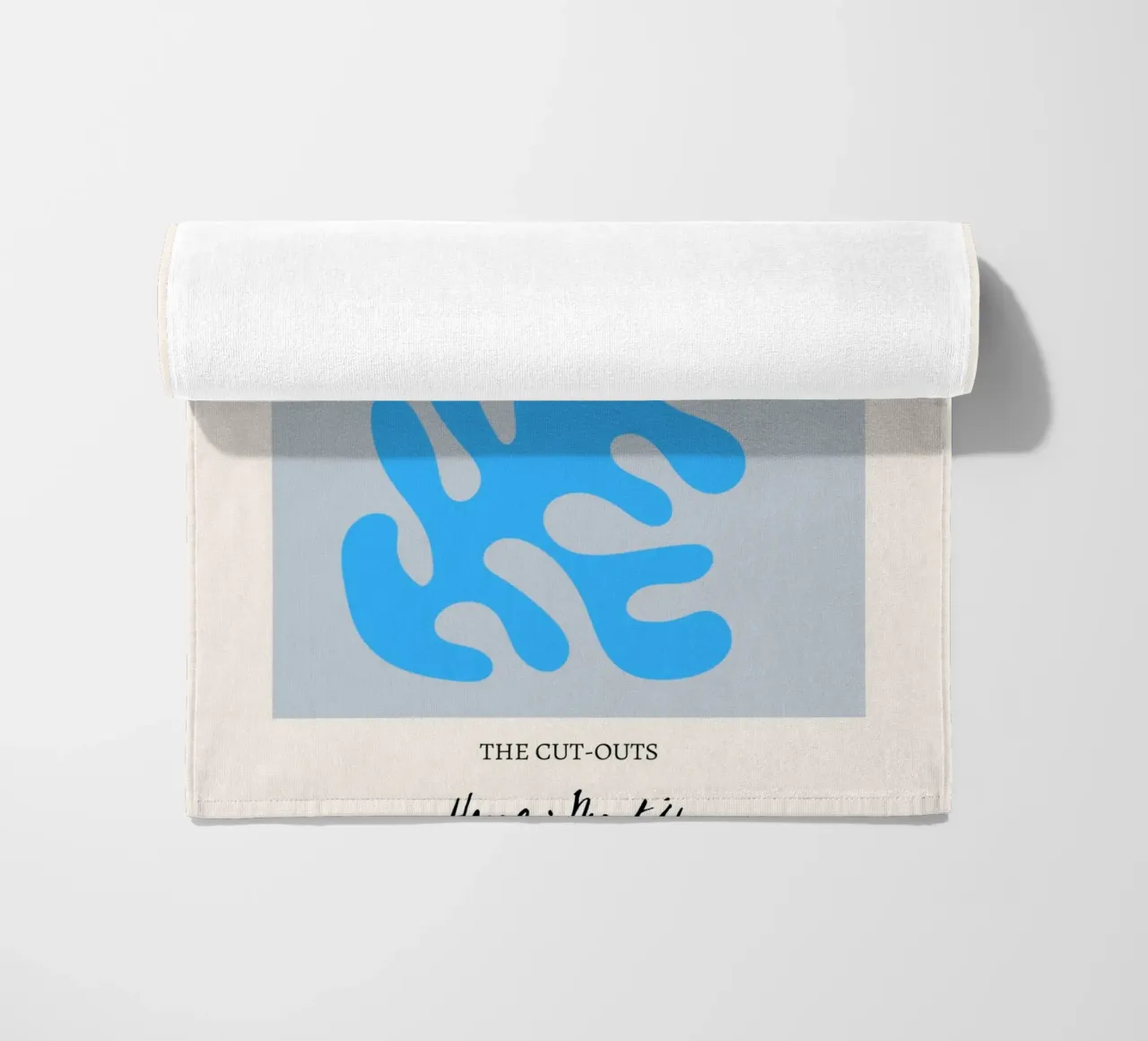 Matisse "I ritagli" Stampa astratta in corallo blu telo mare da homdeco
