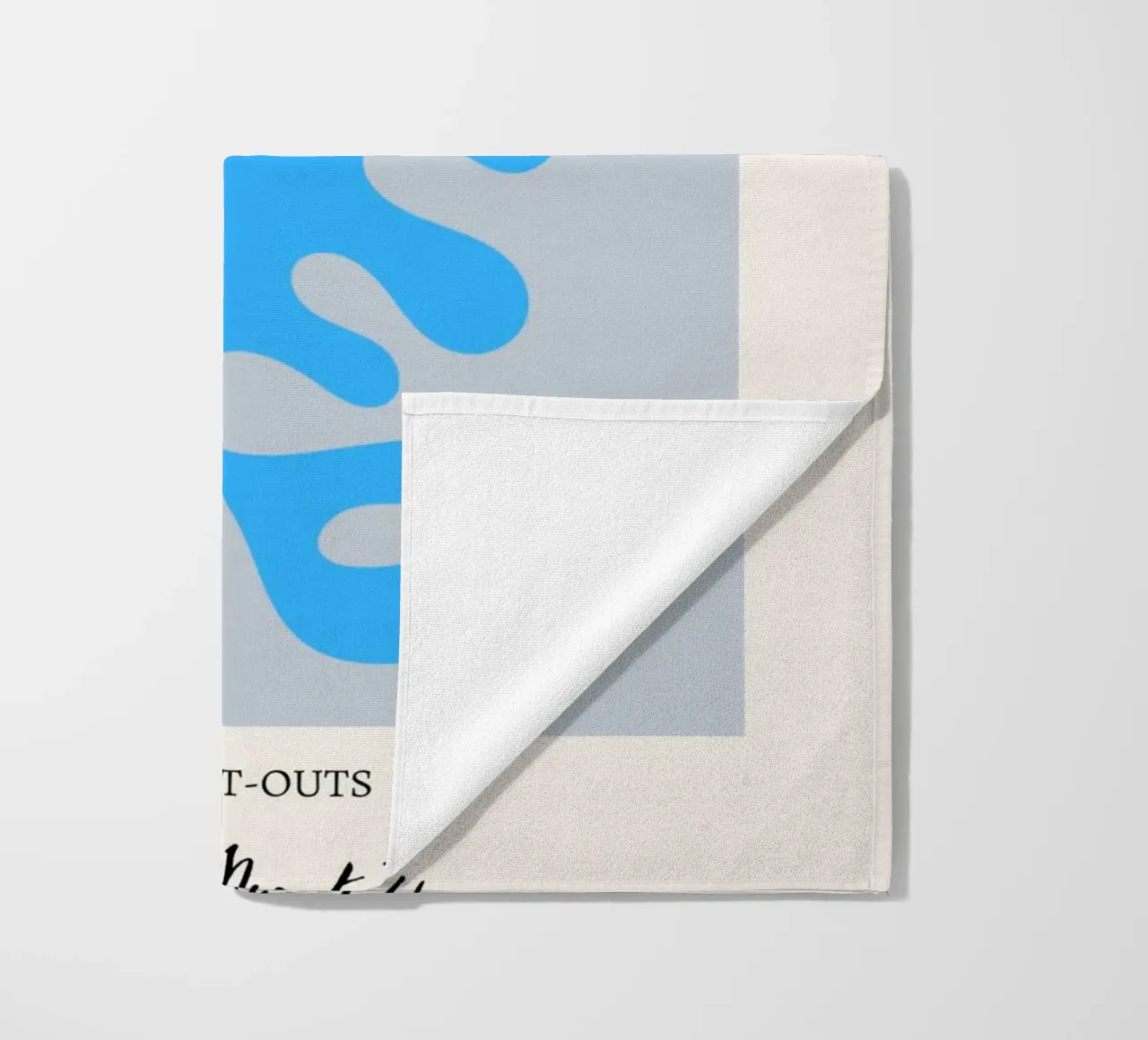 Matisse "I ritagli" Stampa astratta in corallo blu telo mare da homdeco