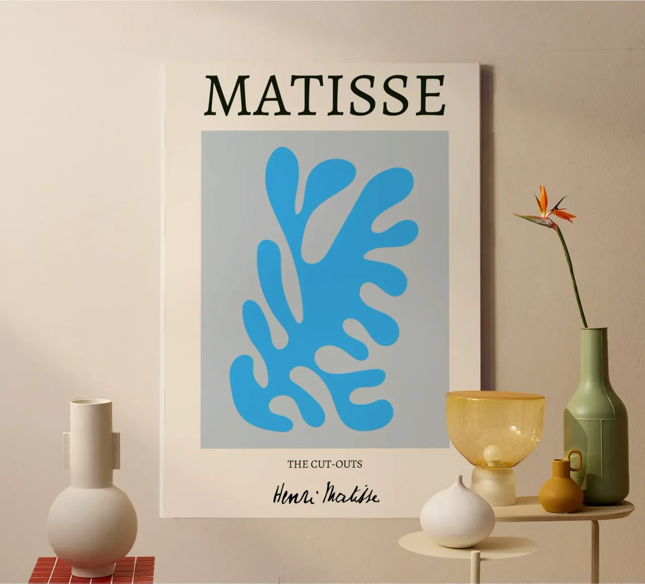 Matisse "Die Ausschnitte" Blau Koralle Abstrakt Druck Leinwand von homdeco